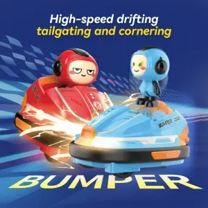 Indoor Outdoor Multiplayer Interactive 2PCS Remote Control Battle Kart Bumper Car Toy with Light and Music