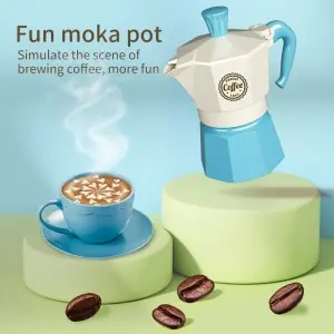 Kids Pretend Play Afternoon Tea Picnic Basket Toy Set Education Simulated Mocha Pot Coffee Cup Set