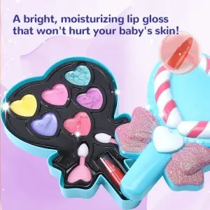 kin Friendly Make Up Kit Washable Real Cosmetic Set for Kids Little Girls Birthday Gift