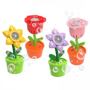 Flower Bubble Blower Machine with Music & LED Lights – Outdoor/Indoor Party Decor (4 Floral Designs)
