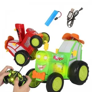 Rechargeable Children Remote Control Jumping Car Magic Flip Rolling Vehicle Toy Crazy Rc Stunt Car for Kids with Light and Music