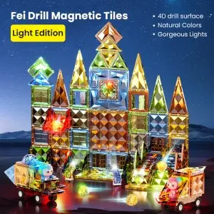Kids Magnetic Building Tiles Toys 3D Magnet Puzzles Stacking Blocks Toddler STEM Education