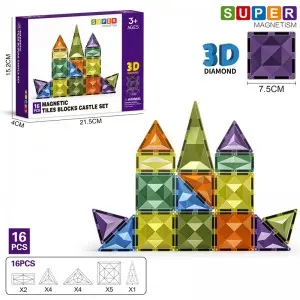 Kids DIY Assembling Set STEM Intelligent Magnetic Building Tiles Toy Parent-child Interactive