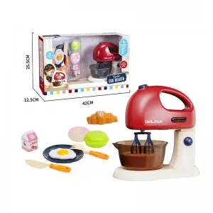 Simulation Egg Beater Toy Set Kids Pretend Play Kitchen Household Appliances with Sound & Light