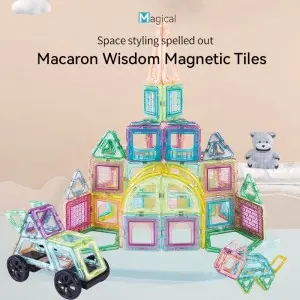 Children Intelligent DIY Magnetic Tiles Toys Baby Sensory Enlighten Castle Building Block Set