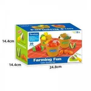 Toddler Learning Color Sorting Set Farming Fun Market Grocery Kitchen Play Food& Seafood Kids Cutting Fruits and Vegetables Toys