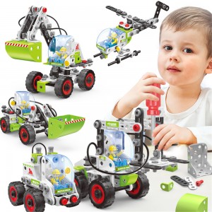 227PCS DIY Construction 18 Model in 1 Agricultural Vehicle Play Kit STEM Farming Truck Assembled Building Block Toy for Kids