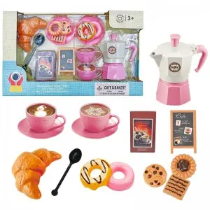 Play House Bread Toy Coffee Pot Coffee Cups Plates Set Toy Children Coffee Shop Barista Role-Playing Game