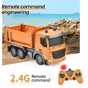 2.4G 7CH R/C Sanitation Dump Truck Garbage Transport Truck Concrete Mixer Truck Remote Control Engineering Vehicle Toy for Kids
