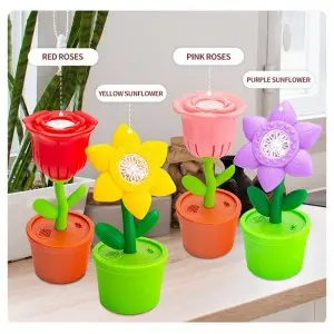 Flower Bubble Blower Machine with Music & LED Lights – Outdoor/Indoor Party Decor (4 Floral Designs)