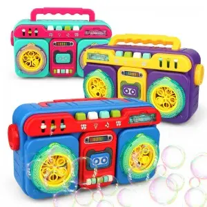 New Kids Summer Outdoor Automatic Recorder Bubble Blower Bubble Maker Party Wedding Radio Bubble Machine With Solutions