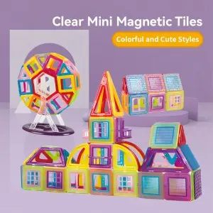 Childhood Educational Magnetic Tiles Toys Flexible DIY Construction Building Blocks Set For Preschool Kids