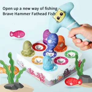 Color/Number Cognitive Matching Kids Stuffed Plush Fishing Toys Montessori Whack-A-Mole Game for Baby Toys 6 to 12 Months