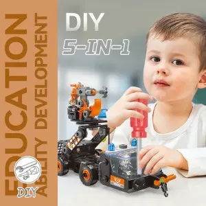 172pcs City Coast Guard Building Block Set STEAM DIY Screws Nuts Assembly Truck Helicopter Boat Construction Toys for Kids