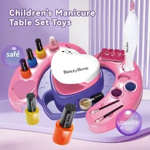 Create Home Salon Nails Arts Kids Nail Art Kit with Safe & Easy-to-Use Dryer