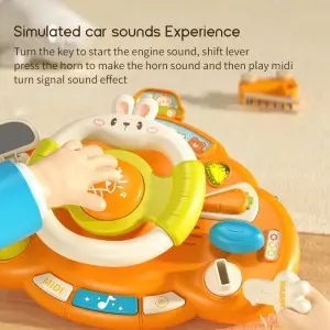 Baby Gift Plastic Early Education Acousto-Optic Car Driving Steering Wheel Toys Kids Simulation Musical Steering Wheel Toy
