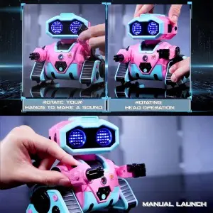 Smart Programmable Robot with Missile Launcher & LED Modes – STEM Toy 5 Colors for Ages 8+