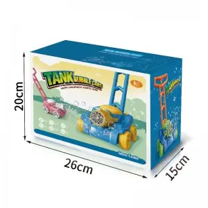 Kids Summer Outdoor Backyard Gardening Beach Swimming Toys Electric Automatic Light up Hand Push Lawn Mower Bubble Machine Toys