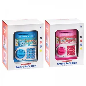 Toddler Hot Gift Blue/ Pink ATM Bank Machine Cash Money & Coins Saving Box Toy Electronic Acousto-Optic Piggy Bank for Kids