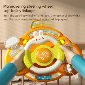 Baby Gift Plastic Early Education Acousto-Optic Car Driving Steering Wheel Toys Kids Simulation Musical Steering Wheel Toy