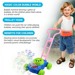Summer Outdoor Electronic Automatic Bubble Maker Machine Toddler Fun Bubble Blowing Push Toys for Preschool Kids Boys and Girls