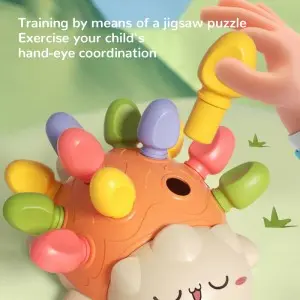 Toddler Developmental Cute Cartoon Insert Hedgehog Toys Baby Early Education Montessori Spike Hedgehog Toy with Storage Function