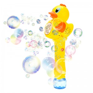Cute Cartoon Duck Bubble Stick Toys with Light & 2 Bubble Solution Bottles