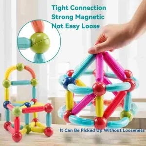 Kids DIY Flexible Connect Plastic Bar Toy Set Montessori Educational STEM Sticks and Balls 3D Magnetic Blocks for Children