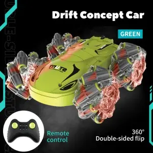360 Degrees Rotation Remote Control Stunt Car Toy 6-channel Double-sided Flip R/C Drift Car with Colorful Light & Sound Effect