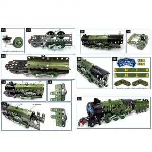 340pcs DIY Construction Train Model Toys Creative Hand-on Ability Building Toys Kids Screw Assembly Metal Block Toy