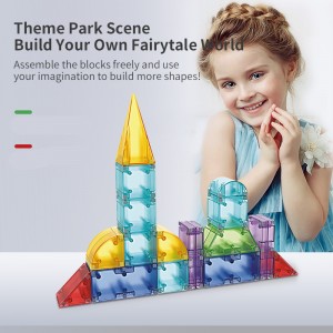 3D STEM Magnet Building Tiles Educational Construction Toys Plastic Magnetic Block Set for Children