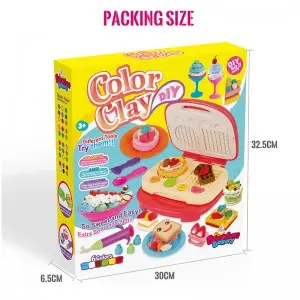 Education Kitchen Colored Clay Toy Set Simulation Cooking Pot Waffles Making Machine Creative DIY Learning Materials Dough Toys