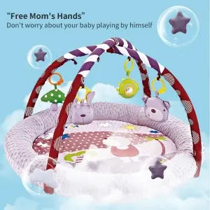 Infant Activity Gym Play Ball Pit Detachable Fitness Rack Hanging Toys Newborn Comfortable Cot Round Shaped Baby Soft Play Mat