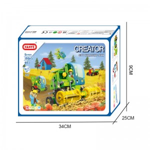 153PCS 8-in-1 Creative Farm Theme DIY Truck Model Building Toy STEAM Educational Self Assembly Vehicle Block Toys for Children